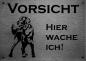 Preview: Edelstahl Warnschild Flat Coated Retriever VORSICHT Hier wache ich!
